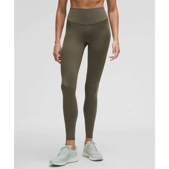 Lululemon Base Pace High-Rise Tight 28" Army Green Sz 6 EUC Nulux Run - Picture 1 of 5